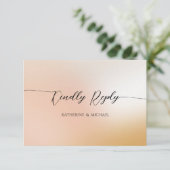 Ombre blush roze Wedding RSVP Kaartje (Staand voorkant)