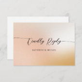 Ombre blush roze Wedding RSVP Kaartje (Voorkant / Achterkant)