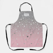 Ombre Blush Silver Stars Monogram schort (Voorkant)