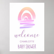 Ombre Boho Waterverf Rainbow Baby Girl Shower