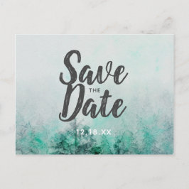 Ombre bos waterverf dennenbomen Save the Date Aankondigingskaart