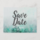 Ombre Bos Waterverf Pijnbomen Save the Date Aankondigingskaart (Voorkant)