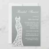 Ombre Bridal Shower Invitation in Paloma Gray Kaart (Voorkant)