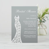 Ombre Bridal Shower Invitation in Paloma Gray Kaart (Staand voorkant)