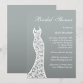Ombre Bridal Shower Invitation in Paloma Gray Kaart (Voorkant / Achterkant)