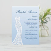 Ombre Bridal Shower Invitation in Placid Blue Kaart (Staand voorkant)