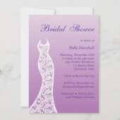 Ombre Bridal Shower Invitation in Radiant Orchid Kaart (Voorkant)