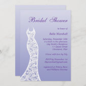 Ombre Bridal Shower Invitation in Violet Tulip Kaart (Voorkant / Achterkant)