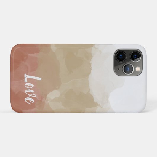 Ombre Brown en Tan Love Graceful Gradient Case-Mate iPhone Case (Achterkant (horizontaal))
