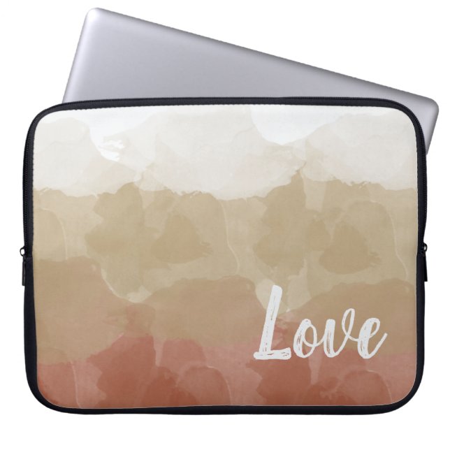 Ombre Brown en Tan Love Graceful Gradient Laptop Sleeve (Voorkant)