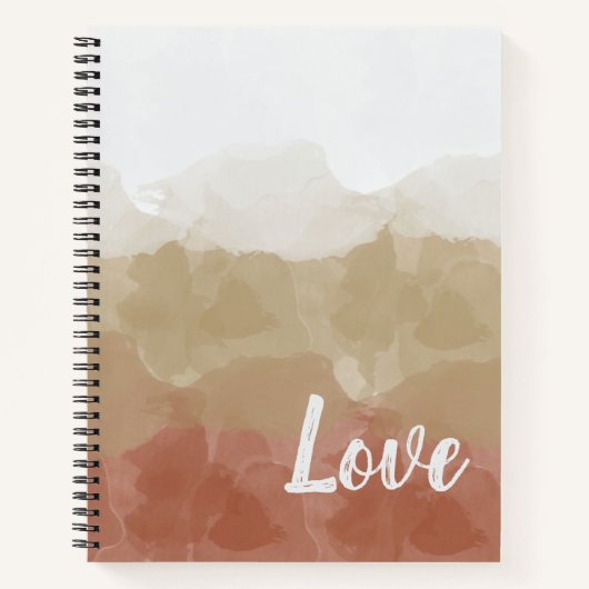 Ombre Brown en Tan Love Graceful Gradient Notitieboek (Voorkant)