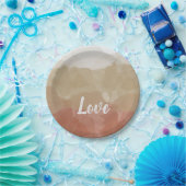 Ombre Brown en Tan Love Graceful Gradient Papieren Bordje (Feest)