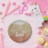 Ombre Brown en Tan Love Graceful Gradient Papieren Bordje (Feest)