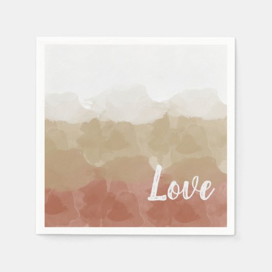 Ombre Brown en Tan Love Graceful Gradient Servet (Voorkant)
