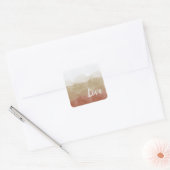 Ombre Brown en Tan Love Graceful Gradient Vierkante Sticker (Envelop)