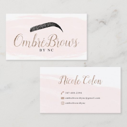 Ombre Brows Custom Visitekaartjes (Voorkant / Achterkant)