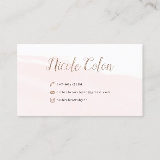 Ombre Brows Custom Visitekaartjes (Achterkant)