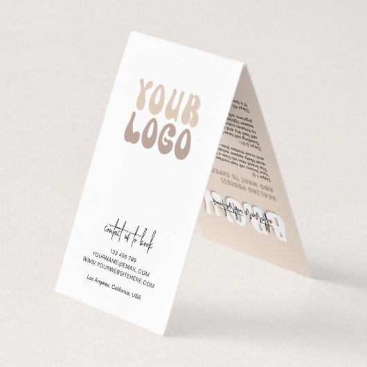 Ombré Brows Nazorg Instructies Retro Beige Visitekaartje (Achterkant)