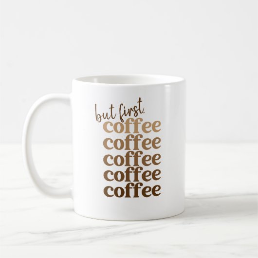 Ombre bruin, maar de eerste koffie koffiemok (Links)