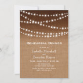 Ombre Burlap Twinkle Lights Rehearsal Dinner Kaart (Voorkant)