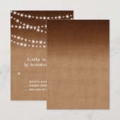 Ombre Burlap Twinkle Lights RSVP Kaartje (Voorkant / Achterkant)