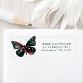 Ombre Butterfly | Jewel Tone Green Red Address Etiket (Insitu)
