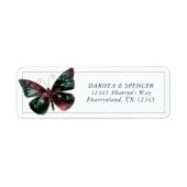 Ombre Butterfly | Jewel Tone Green Red Address Etiket (Voorkant)