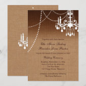 Ombre Chandelier Wedding Invitation Kaart (Voorkant / Achterkant)