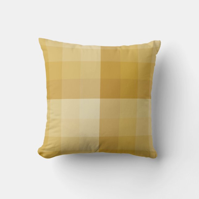 Ombre Checker blokkeert donker Gold-Sierkussen Kussen (Voorkant)
