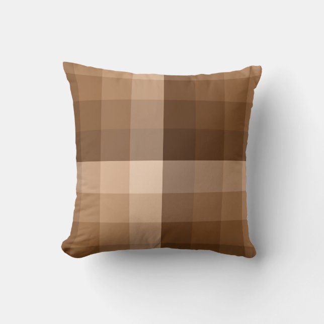 Ombre Checker blokkeert Sierkussen Browns (Voorkant)