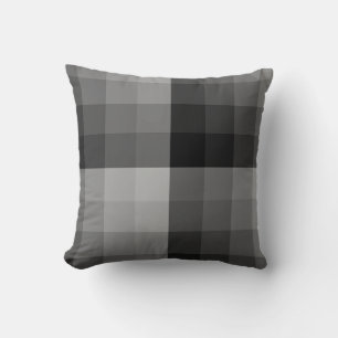 Ombre Checker blokkeert zwart naar grijs Kussen