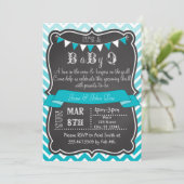 Ombre Chevron Chalkboard BabyQ Kaart (Staand voorkant)