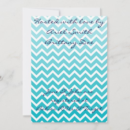 Ombre Chevron Chalkboard BabyQ Kaart (Achterkant)