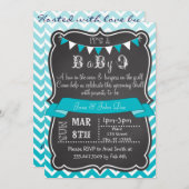 Ombre Chevron Chalkboard BabyQ Kaart (Voorkant / Achterkant)