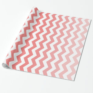 Ombre Chevron Coral Wrapping Paper Cadeaupapier