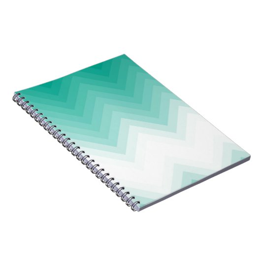 Ombre Chevron Emerald Green Note Book Gradient Notitieboek (Rechterzijde)