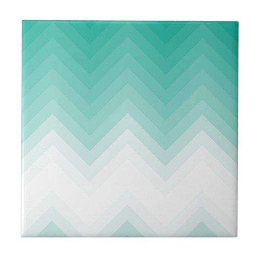 Ombre Chevron Emerald Green Tiles Gradient Tegeltje (Voorkant)