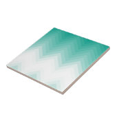 Ombre Chevron Emerald Green Tiles Gradient Tegeltje (Zijkant)