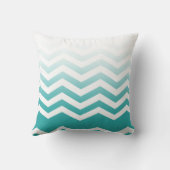 Ombre Chevron Style! groenblauw Kussen (Achterkant)