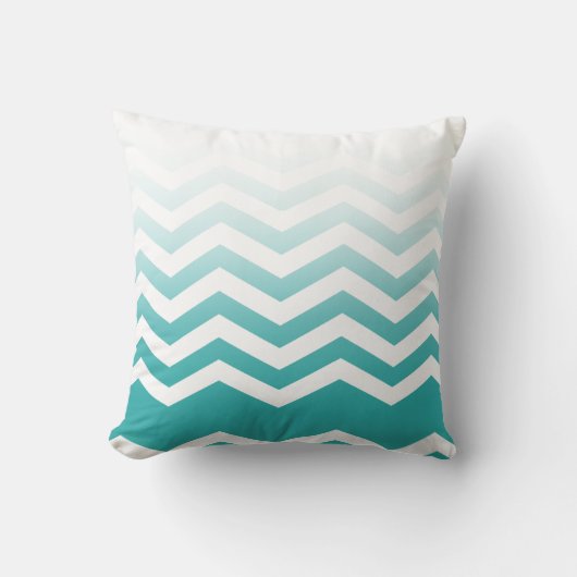 Ombre Chevron Style! groenblauw Kussen (Voorkant)