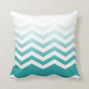 Ombre Chevron Style! groenblauw Kussen