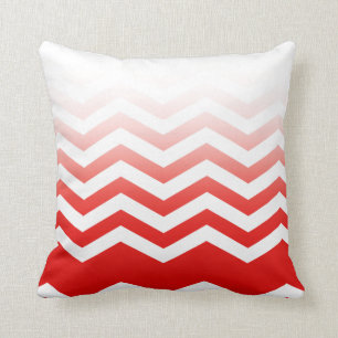 Ombre Chevron Style! Rood Kussen