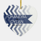 Ombre Chevron Style! Weddenschap Keramisch Ornament (Voorkant)