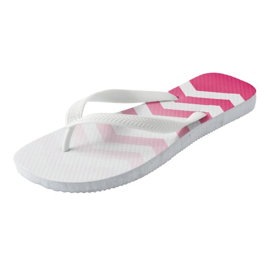 Ombre Chevron Style! | witte fuchsia Teenslippers (Schuin)