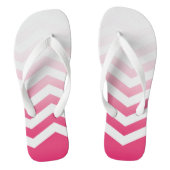 Ombre Chevron Style! | witte fuchsia Teenslippers (Voetbed)