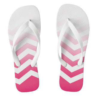 Ombre Chevron Style! | witte fuchsia Teenslippers