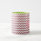 Ombre Chevron - voeg een naam toe - Kies een kleur Tweekleurige Koffiemok (Center)