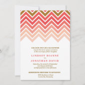 Ombre Chevron Wedding Uitnodiging (Voorkant)