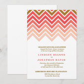 Ombre Chevron Wedding Uitnodiging (Voorkant / Achterkant)