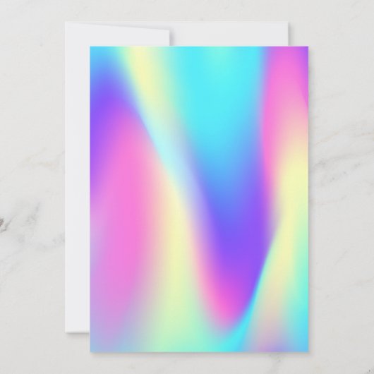 Ombre Colorful Holographic Lijst Quinceañera Kaart (Achterkant)